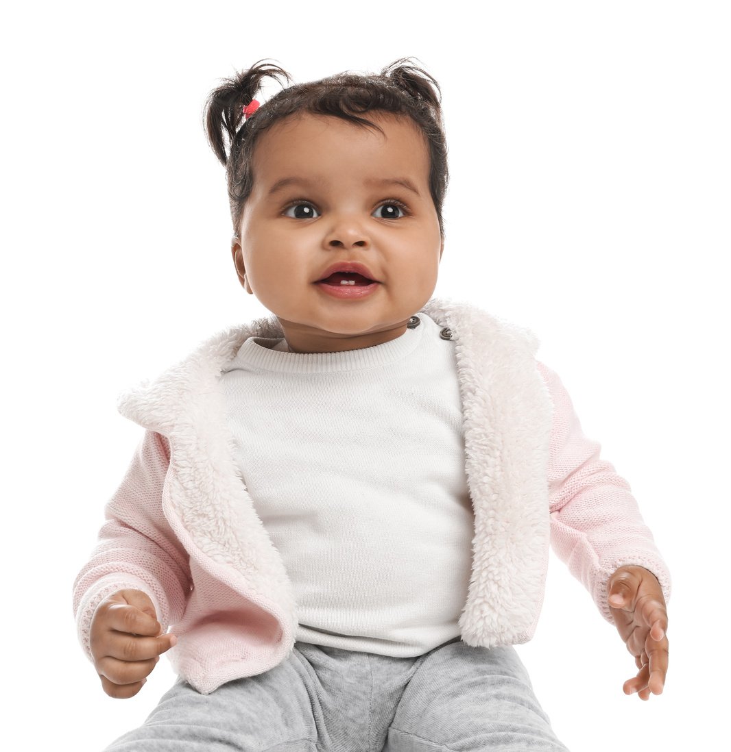 Cute African American Baby on White Background